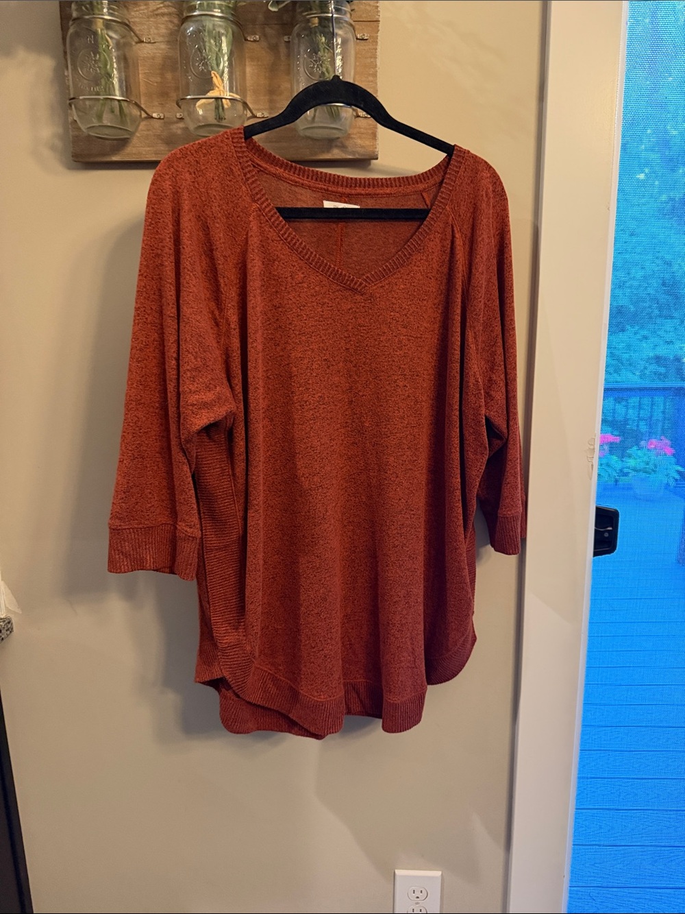 Maurices Rust V-Neck Lightweight Tunic Sweater